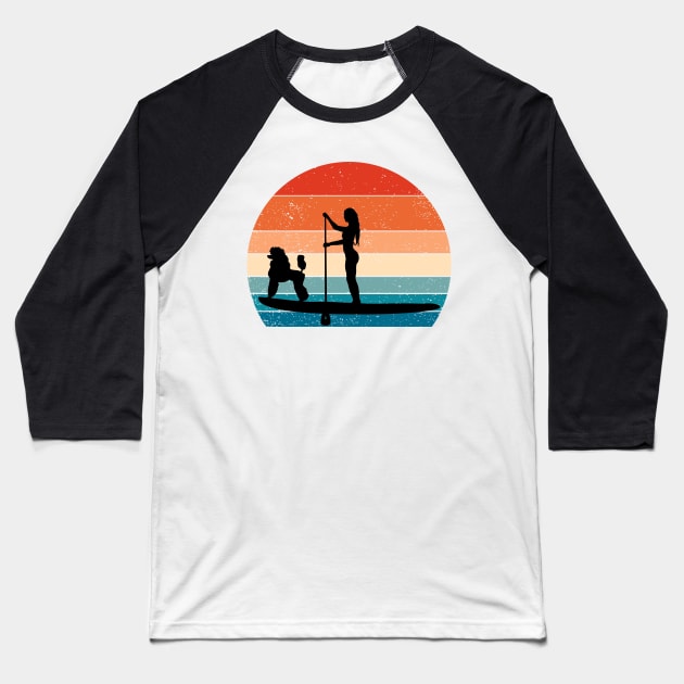 Funny Gifts for Paddle Board Sup Fans and Poodle Lovers Baseball T-Shirt by MARKBAY Shop